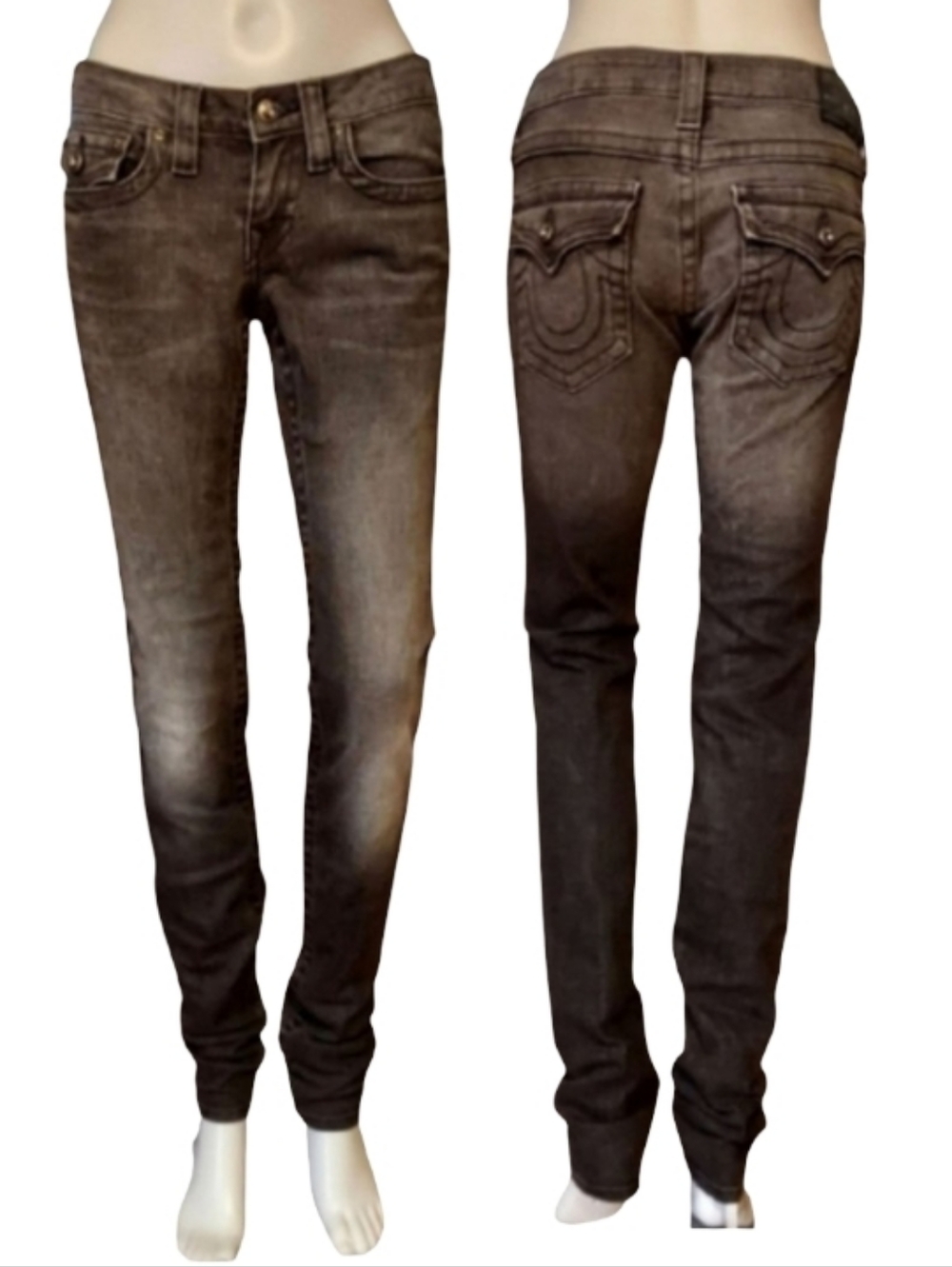 True Religion Disco Julie Swarovski Crystal Low Rise Skinny Jeans